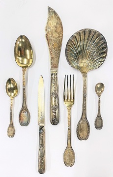 French Andre Aucoc Silver Gilt Flatware